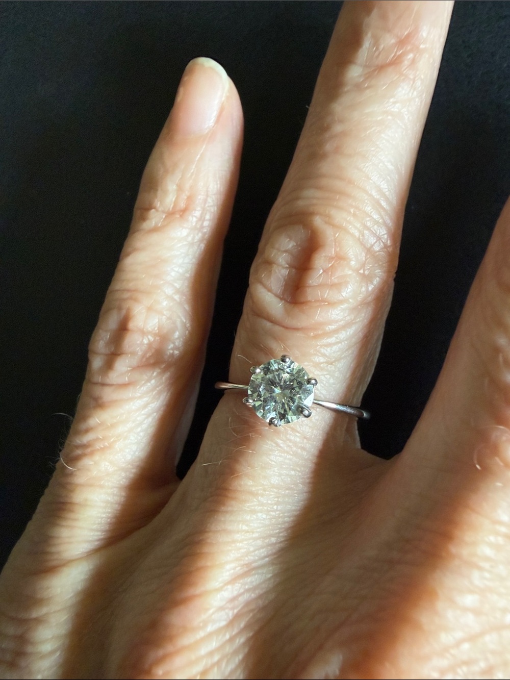 Classic Solitaire Round-Cut Moissanite Stone Ring - 925 size 5.5